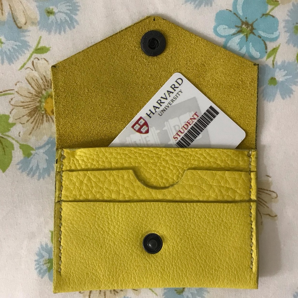 Handmade Genuine Leather Yellow Wallet
